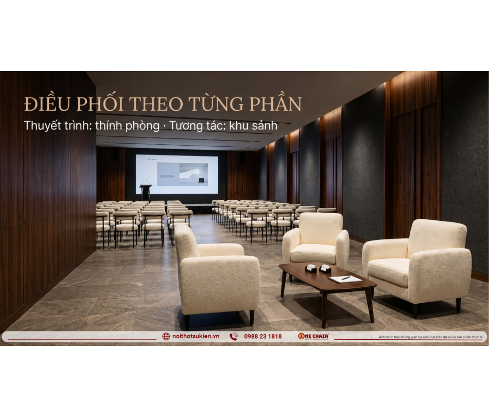 Bỏ hàng ghế khán phòng, chuyển sang lounge tương tác: hợp sự kiện Việt tới đâu?