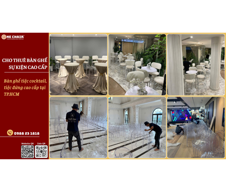 Cho thuê bàn ghế tiệc cocktail, tiệc đứng cao cấp tại TP.HCM