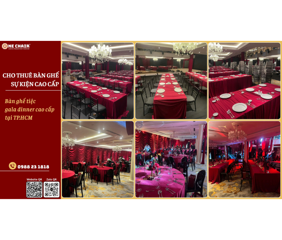 Cho thuê bàn ghế tiệc gala dinner cao cấp tại TP.HCM