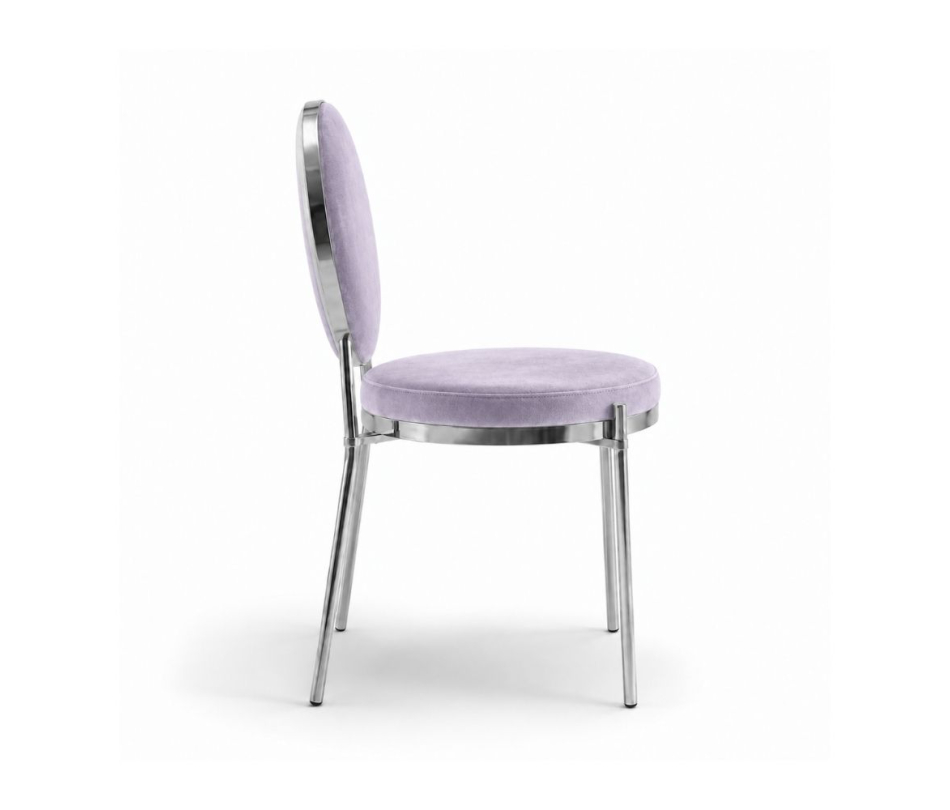 Ghế Moon Mạ Bạc Bóng - Nhung Tím Lilac