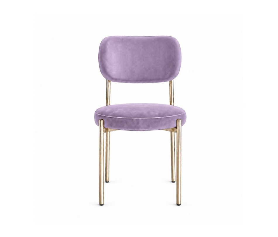 Ghế Velvet Khung Mạ Vàng Bóng - Nhung Tím Lilac