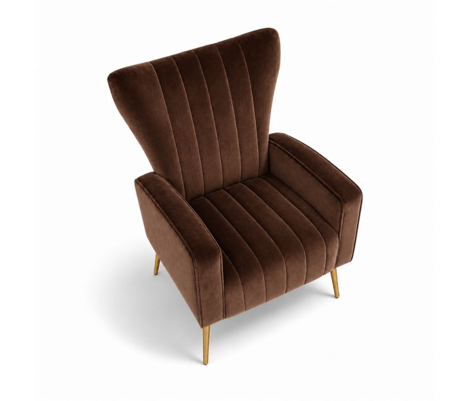 Ghế Sofa Armchair Aria - Nhung Nâu Chocolate