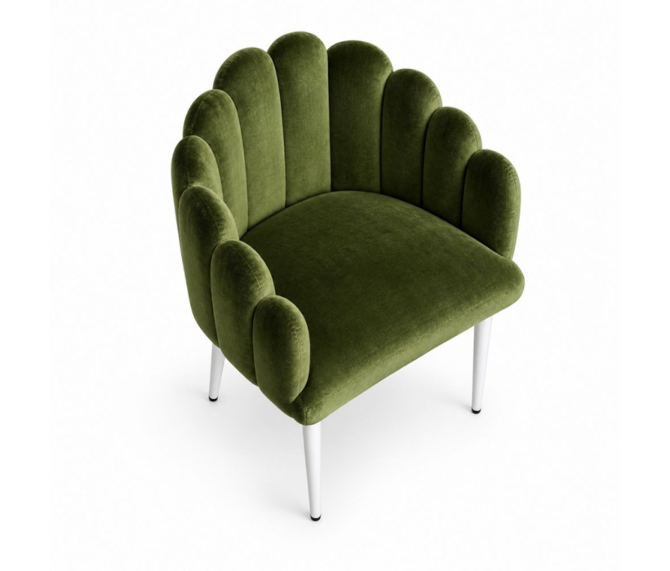 Ghế Bloom Armchair - Nhung Xanh Olive