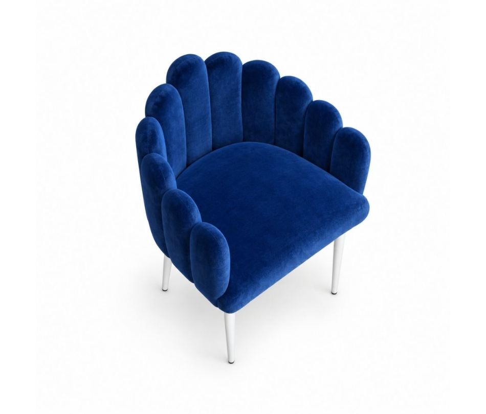 Ghế Bloom Armchair - Nhung Xanh Cobalt