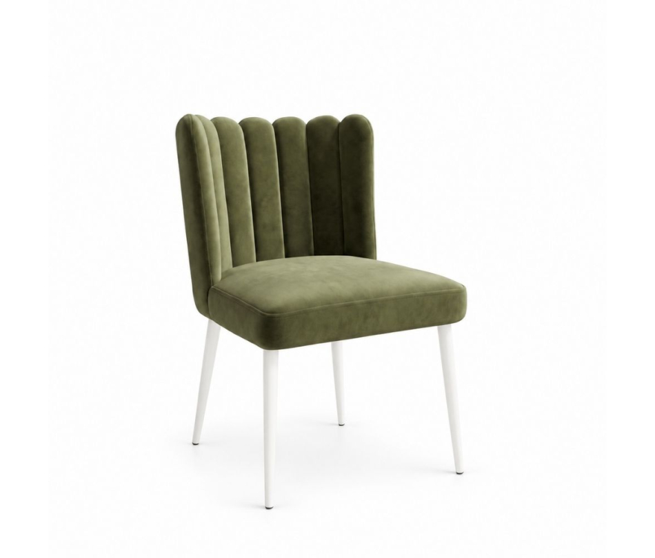 Ghế Nệm Vải Tulip - Xanh Olive
