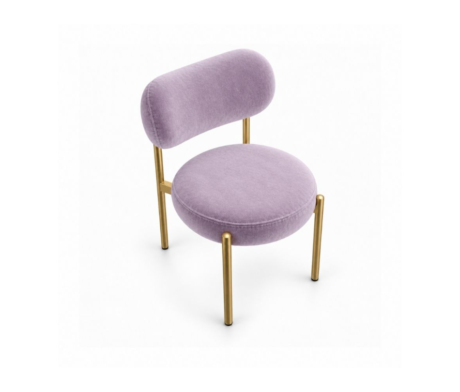 Ghế Velvet Khung Mảnh Vàng Champagne - Nhung Tím Lilac
