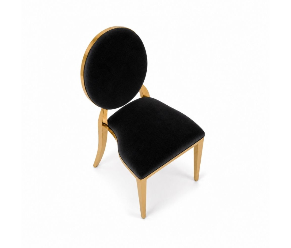 Ghế Louis Banquet Mạ Vàng - Nhung Đen