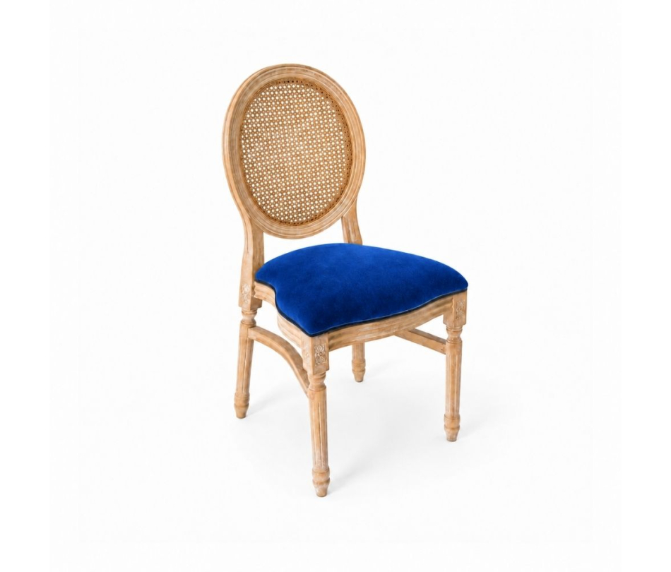 Ghế Louis XVI Lưng Mây - Nệm Màu