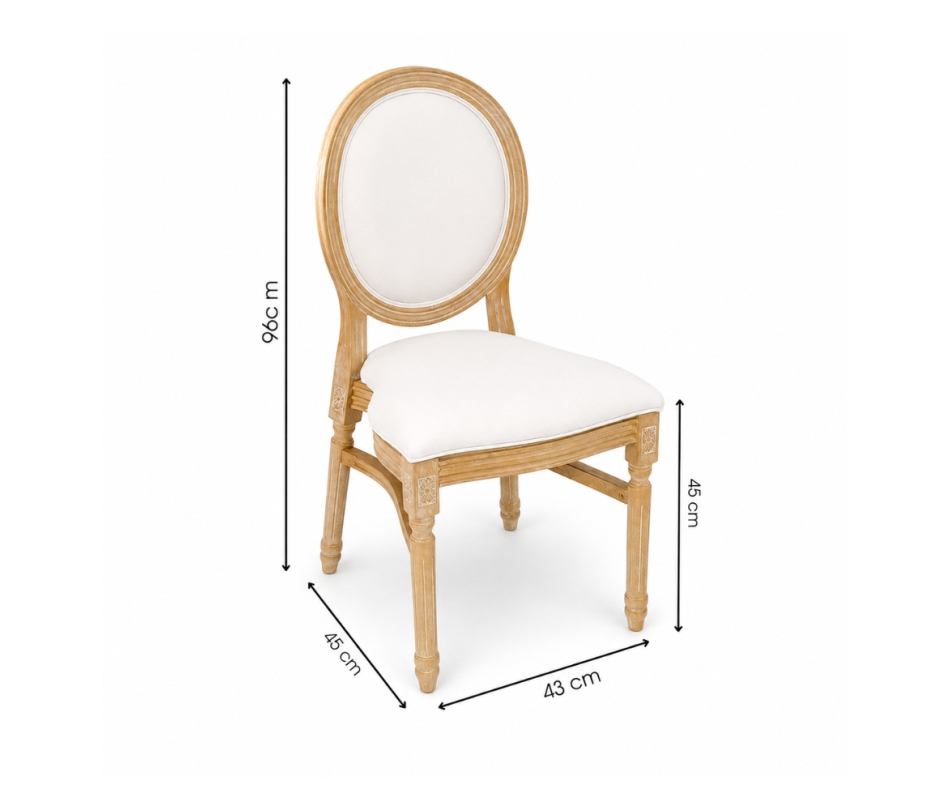 Ghế Louis XVI Lưng Phủ Da 