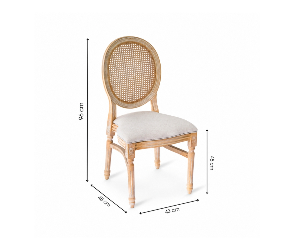 Ghế Louis XVI Lưng Mây Tân Cổ Điển