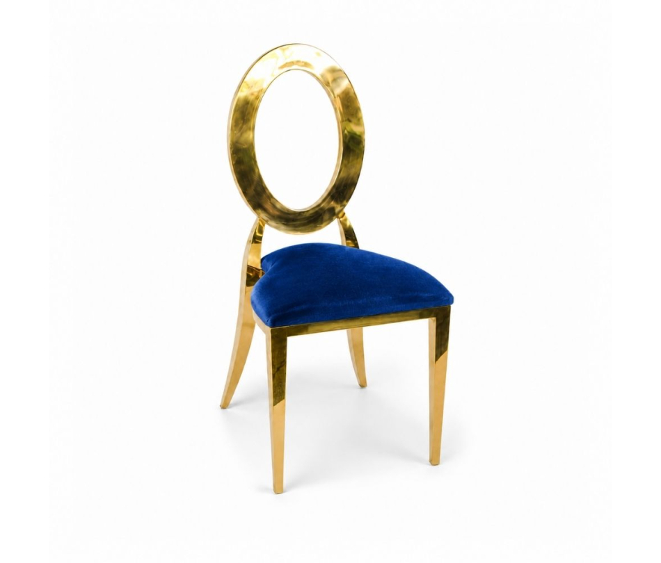 Ghế Louis Oval Mạ Vàng - Nệm Nhung Màu