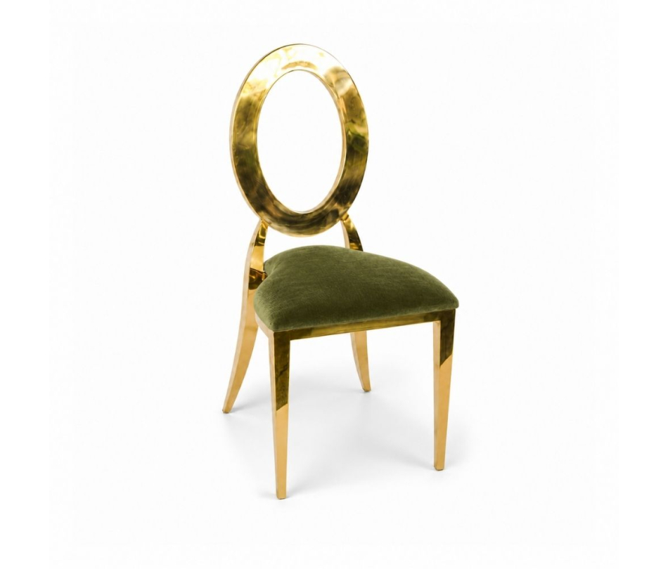 Ghế Louis Oval Mạ Vàng - Nệm Nhung Màu