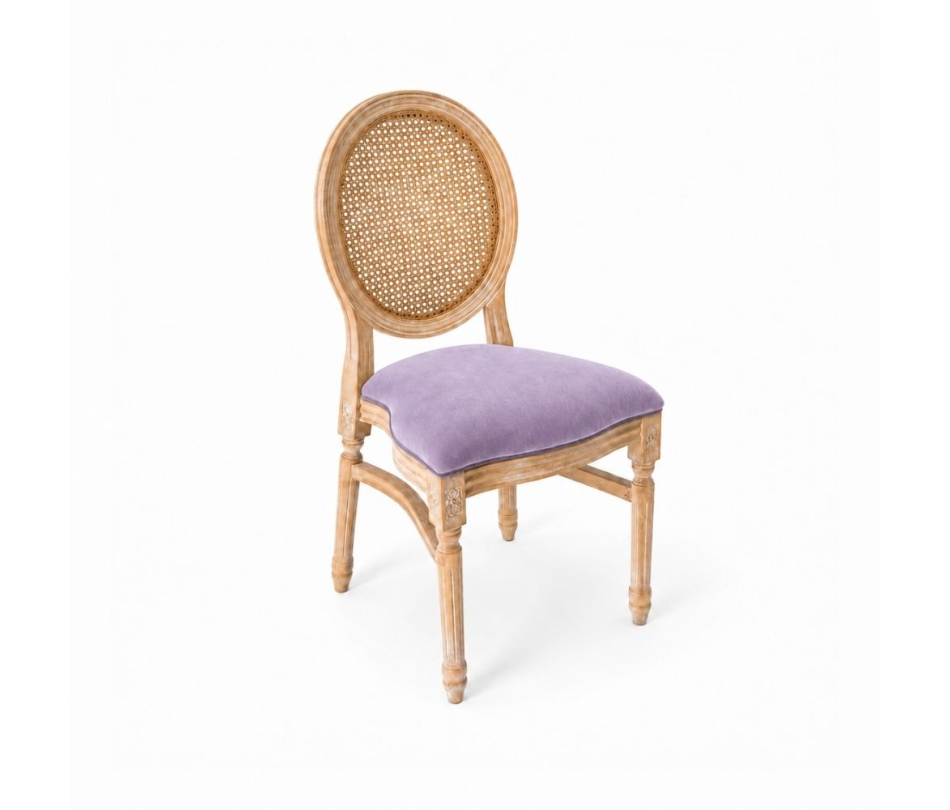 Ghế Louis XVI Lưng Mây - Nệm Màu