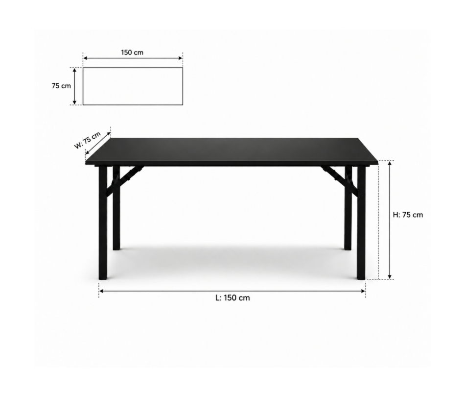 Bàn Sự Kiện Chữ Nhật - 150 × 75 cm