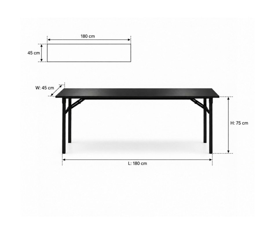 Bàn Sự Kiện Chữ Nhật - 180 × 45 cm