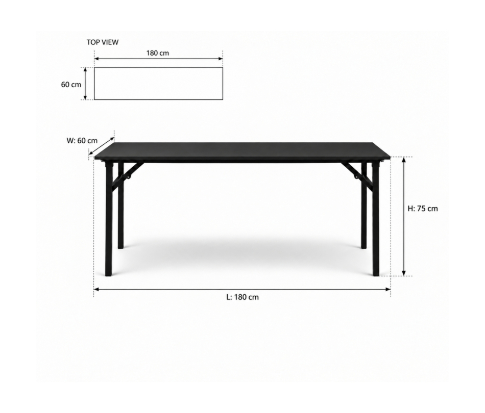 Bàn Sự Kiện Chữ Nhật - 180 × 60 cm