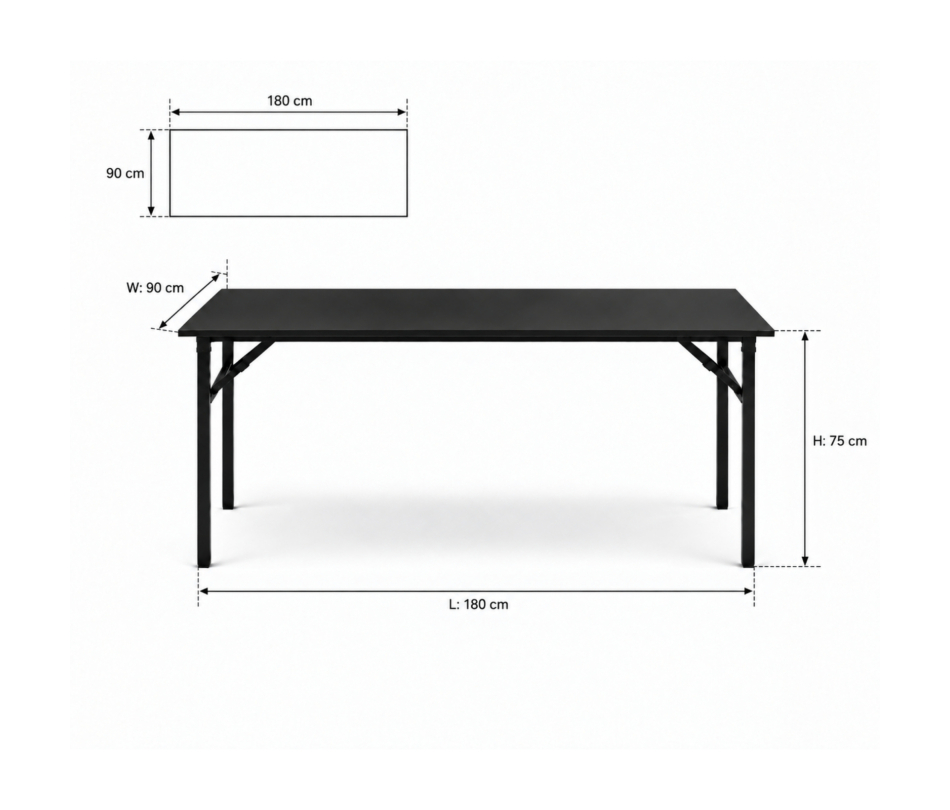 Bàn Sự Kiện Chữ Nhật - 180 × 90 cm