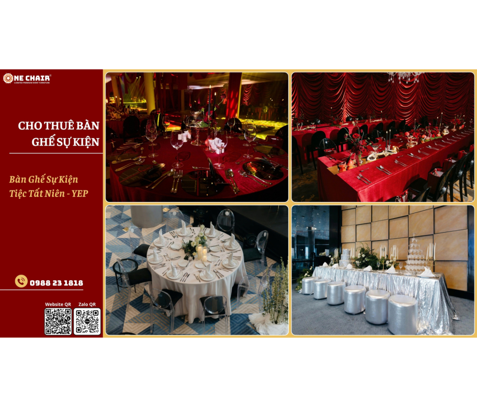 Cho thuê bàn ghế tiệc tất niên, year end party cao cấp tại TP.HCM