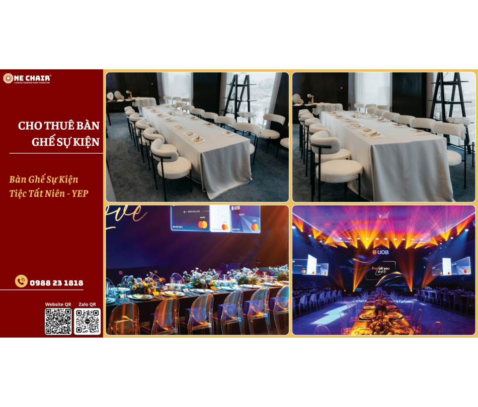 Cho thuê bàn ghế tiệc tất niên, year end party cao cấp tại TP.HCM