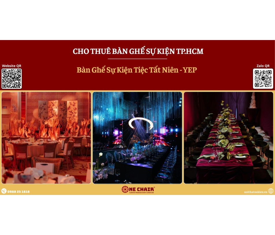 Cho thuê bàn ghế tiệc tất niên, year end party cao cấp tại TP.HCM