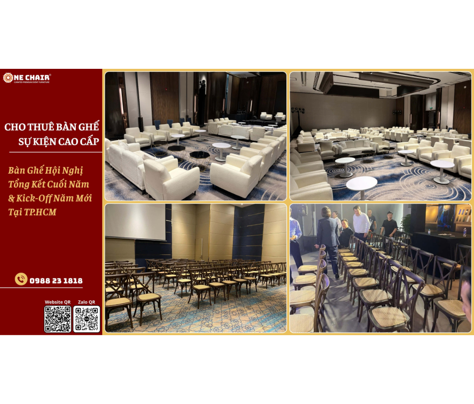 Cho thuê bàn ghế hội nghị tổng kết cuối năm & kick-off năm mới cao cấp tại TP.HCM