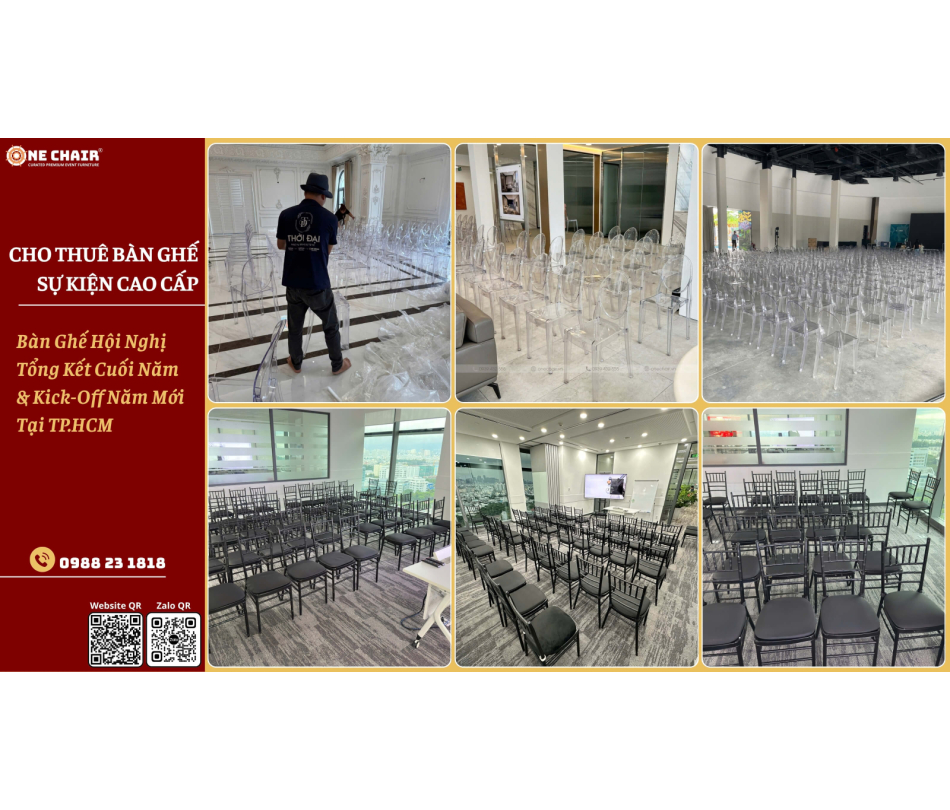 Cho thuê bàn ghế hội nghị tổng kết cuối năm & kick-off năm mới cao cấp tại TP.HCM