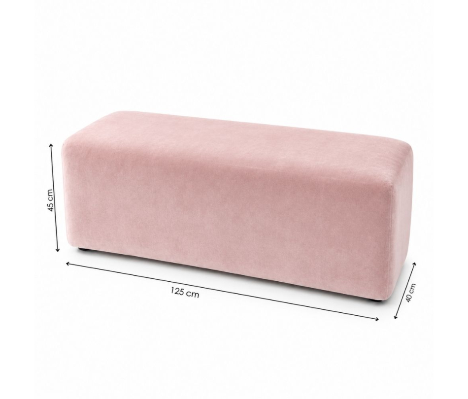 Ghế Bench Dài - Nhung Hồng Đào