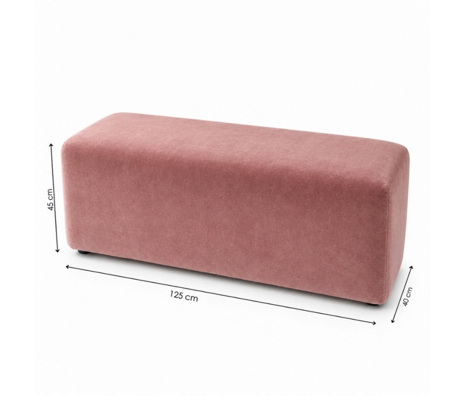 Ghế Bench Dài - Nhung Hồng Dusty