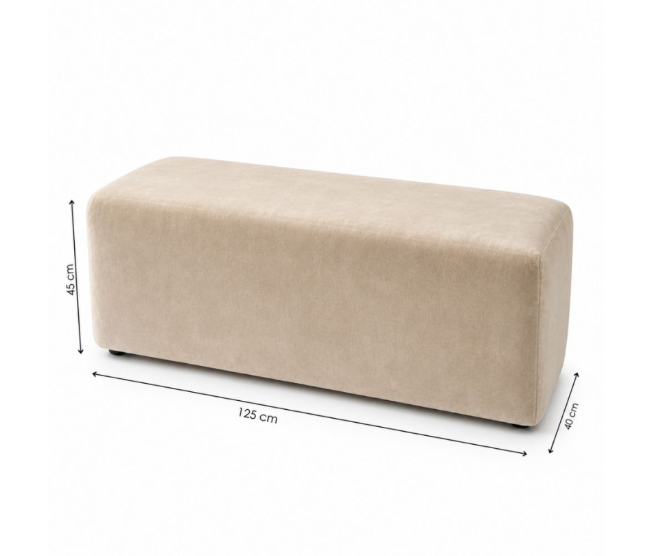 Ghế Bench Dài - Nhung Champagne