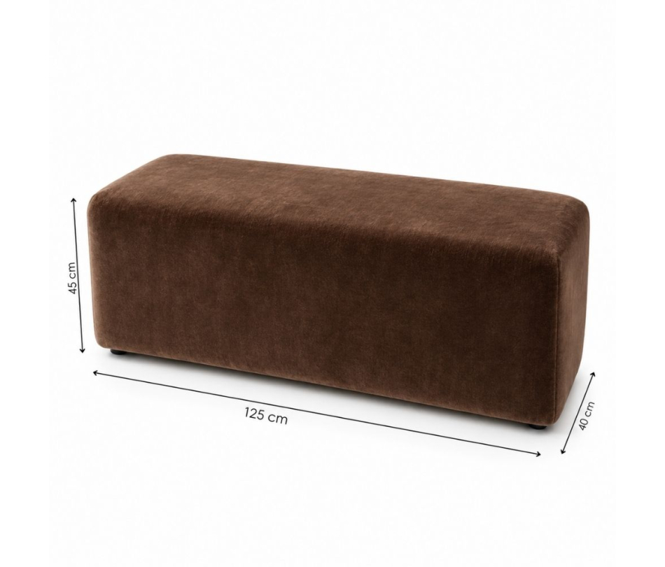 Ghế Bench Dài - Nhung Nâu Chocolate