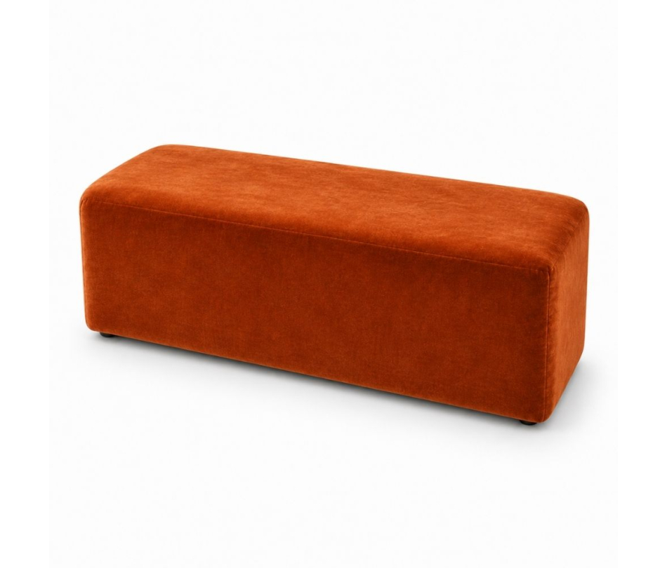 Ghế Bench Dài - Nhung Cam Đất