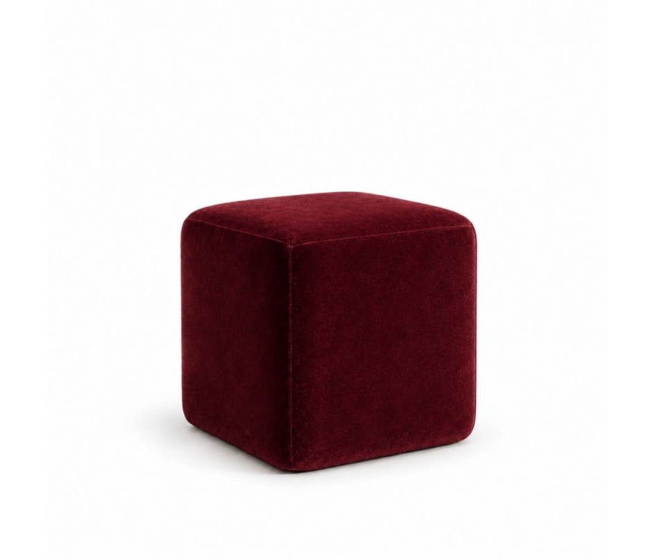 Đôn Vuông Nhung - Đỏ Burgundy