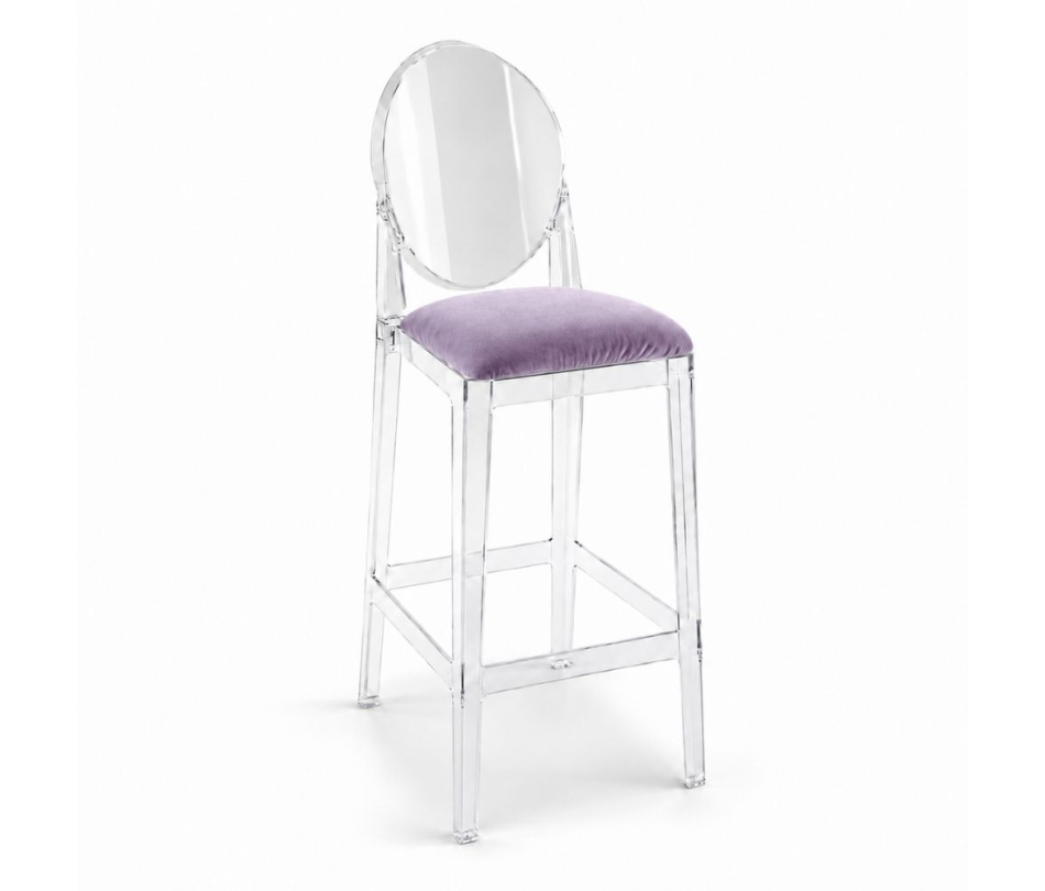 Ghế Ghost Bar Acrylic - Nệm Nhung Màu