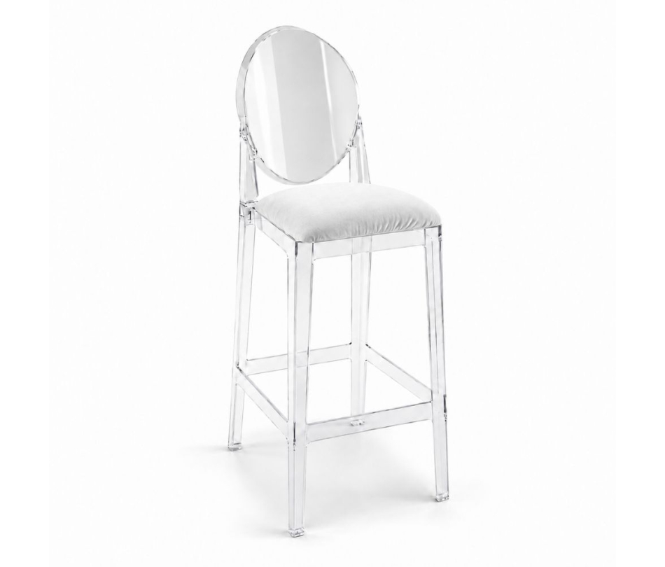 Ghế Ghost Bar Acrylic - Nệm Nhung Màu