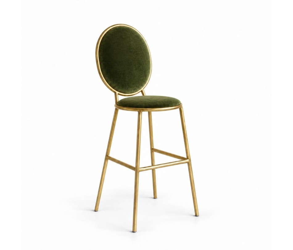 Ghế Shell Bar - Nhung Xanh Olive