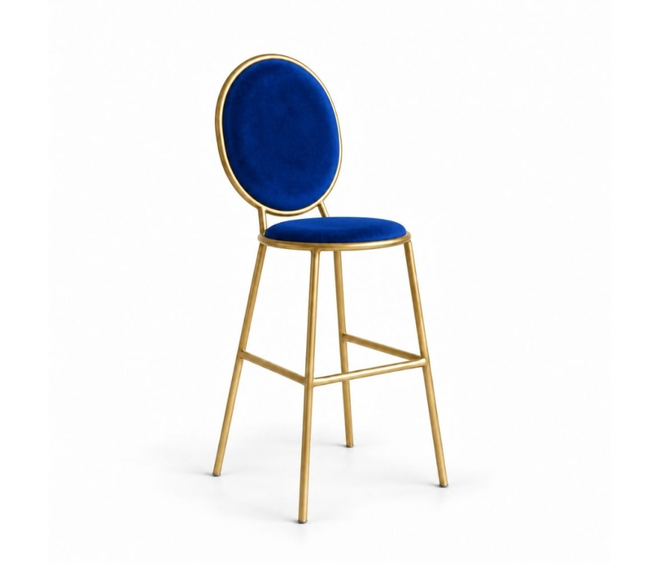 Ghế Shell Bar - Nhung Xanh Cobalt