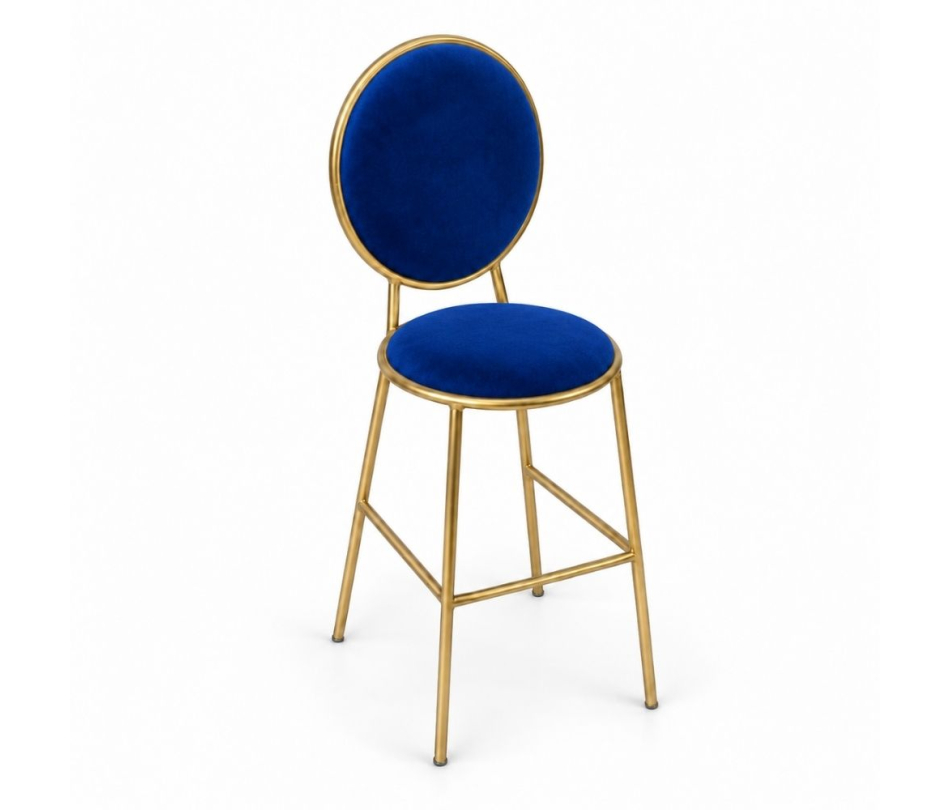 Ghế Shell Bar - Nhung Xanh Cobalt
