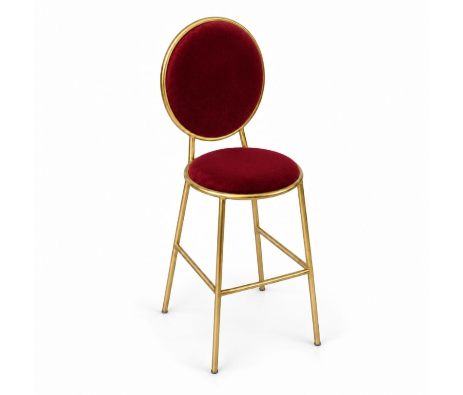 Ghế Shell Bar - Nhung Đỏ Burgundy