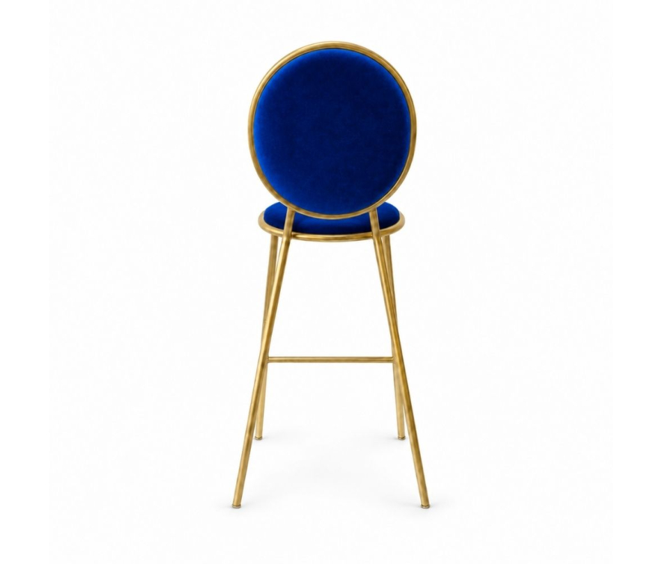 Ghế Shell Bar - Nhung Xanh Cobalt