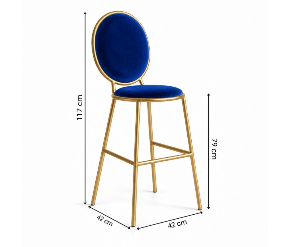 Ghế Shell Bar - Nhung Xanh Cobalt
