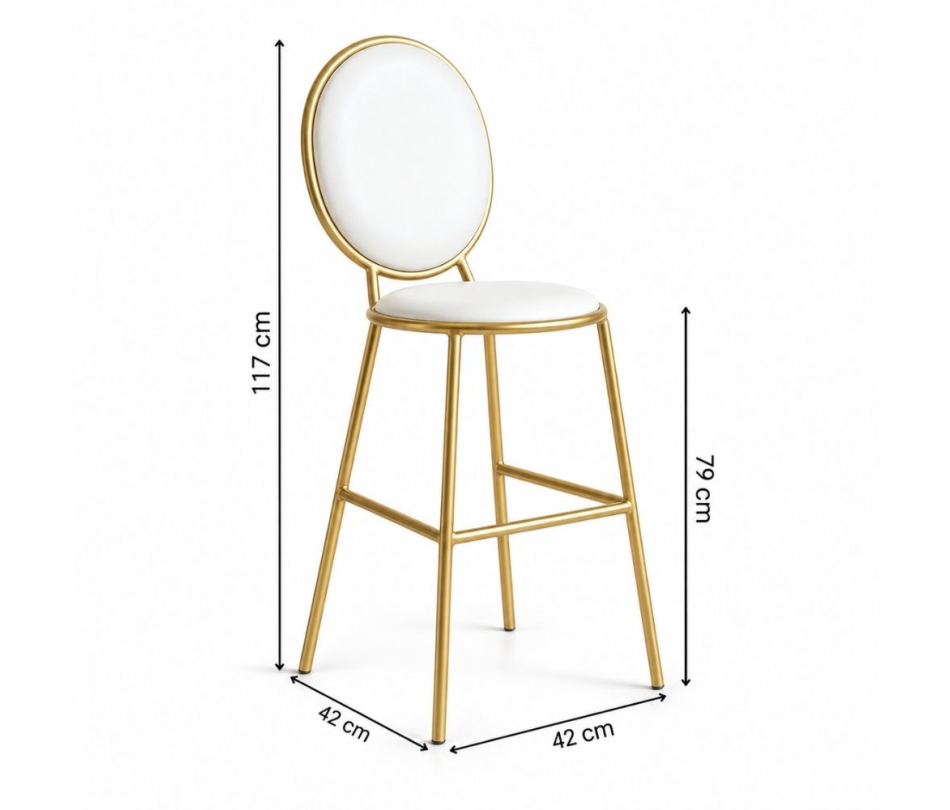 Ghế Shell Bar - Bề Mặt Da Trắng