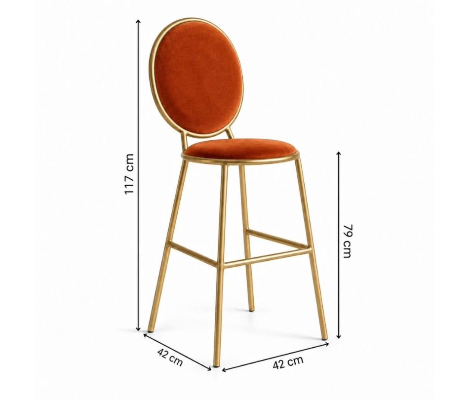 Ghế Shell Bar - Nhung Cam Đất