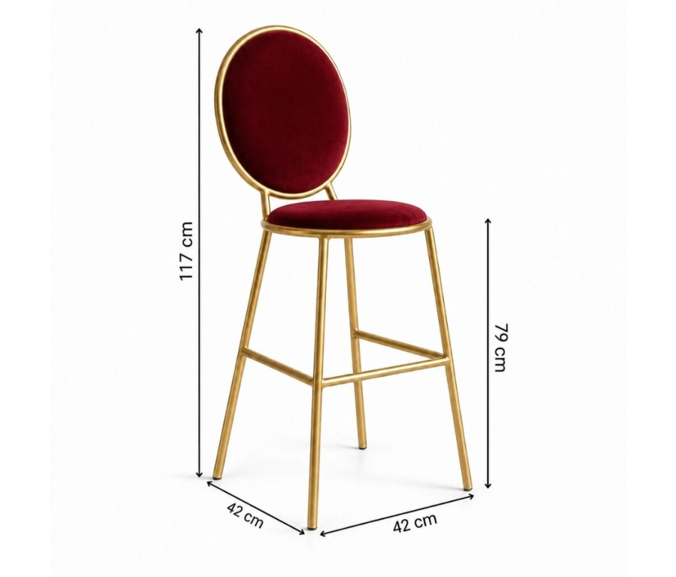 Ghế Shell Bar - Nhung Đỏ Burgundy