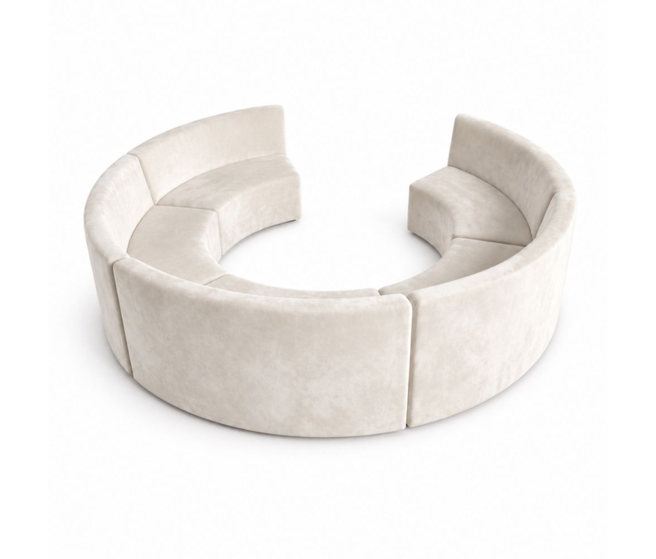 Sofa Móng Ngựa 5 Module Lưng Lớn