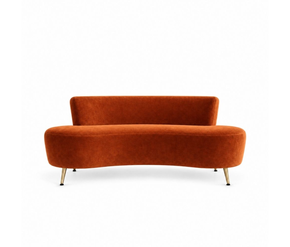 Sofa Cong Flow - Nhung Cam Đất