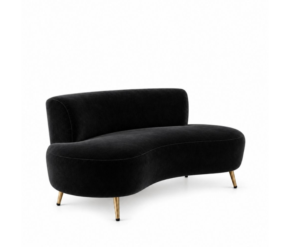 Sofa Cong Flow - Nhung Đen