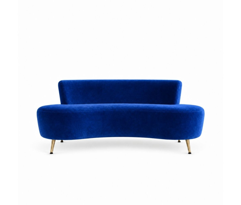 Sofa Cong Flow - Nhung Xanh Cobalt