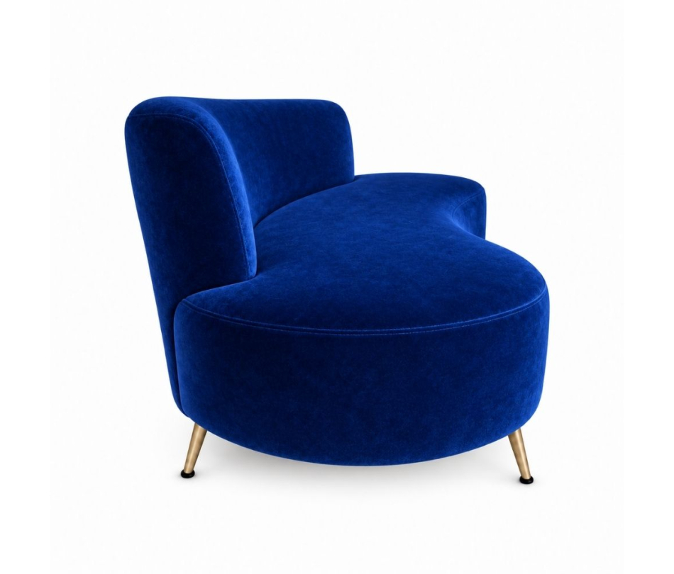Sofa Cong Flow - Nhung Xanh Cobalt