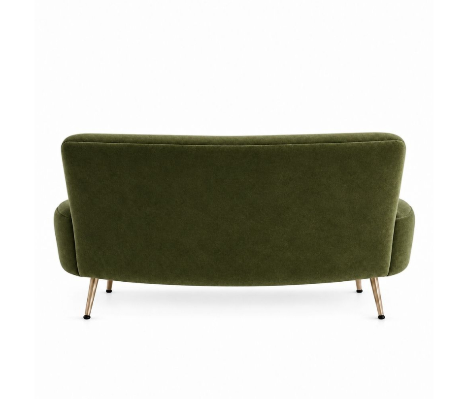 Sofa Cong Flow - Nhung Xanh Olive