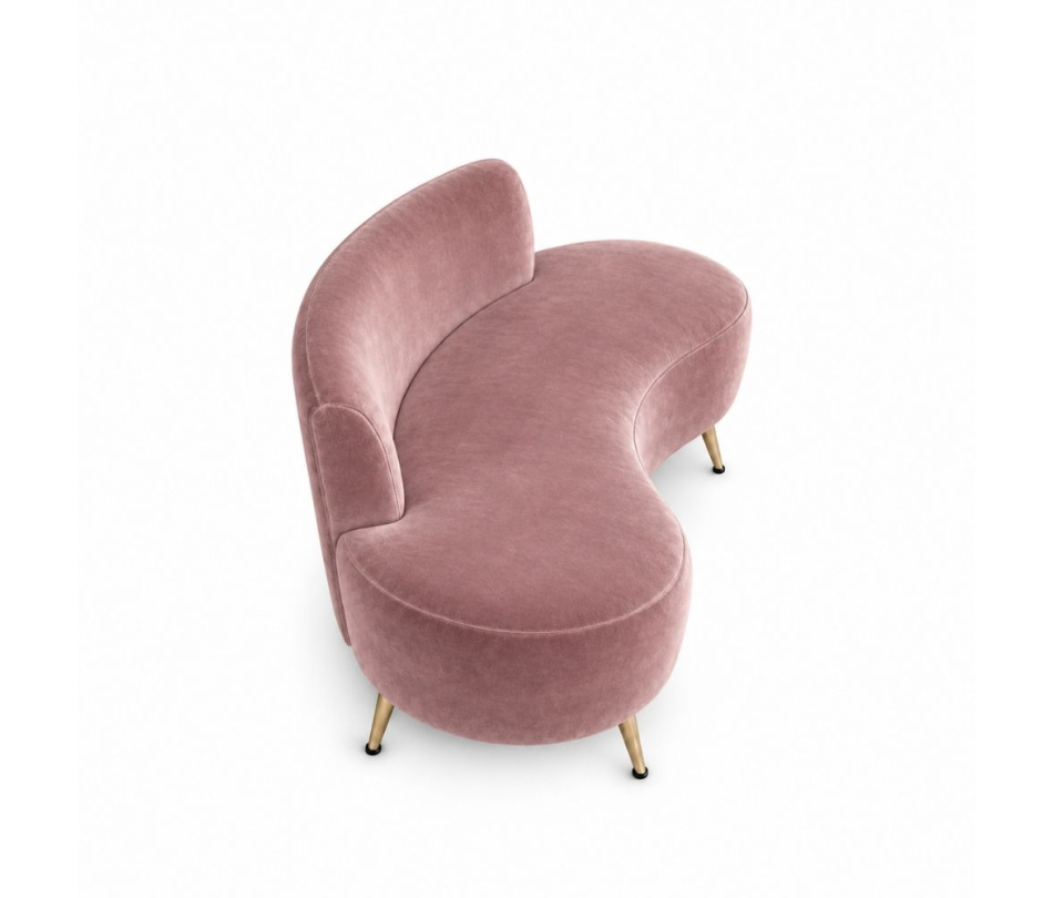 Sofa Cong Flow - Nhung Hồng Dusty